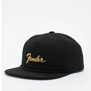 Brixton x Fender Factory Black Netplus Snapback Hat
